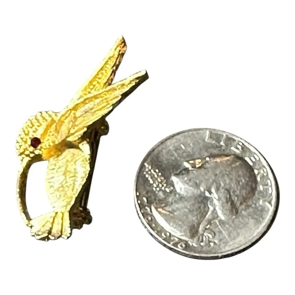 Vintage Gold Hummingbird Brooch